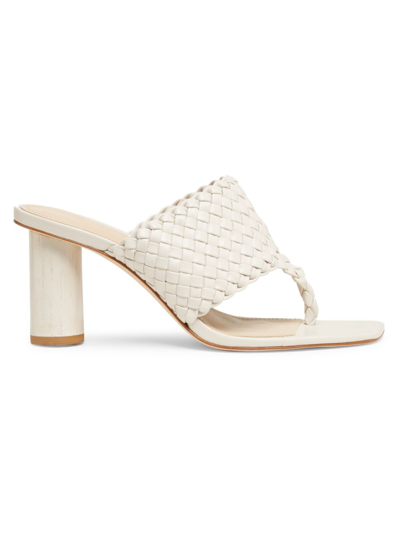 Shop Saks Fifth Avenue Women's 70mm Leather Sandals In Pearl