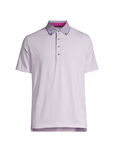 Shop Greyson Men's Sahalee Striped Polo Shirt In Toadflax