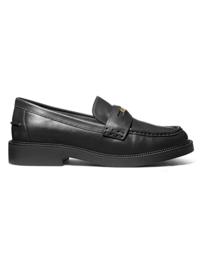 Shop Michael Michael Kors Women's Eden Vachetta Leather Loafers In Black