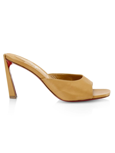 Shop Christian Louboutin Women's Condora 85mm Leather Sandals In Toffee