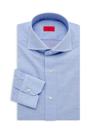 Shop Isaia Men's Mix Button-up Dress Shirt In Blue