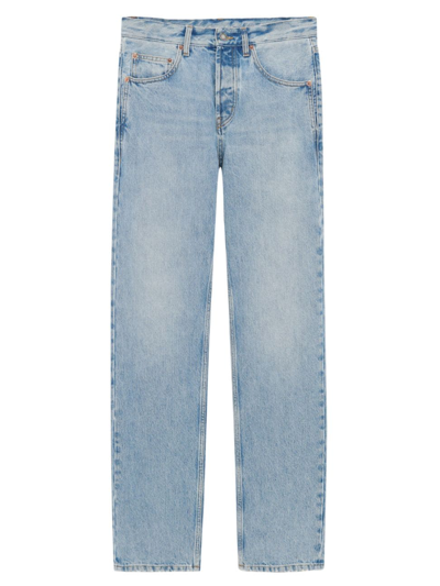 Shop Saint Laurent Long Baggy Jeans In Blue Bay Denim