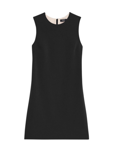 Shop Theory Women's Crepe Shift Minidress In Black