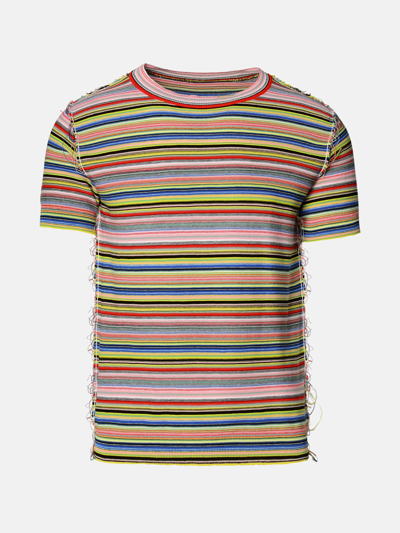 Shop Maison Margiela Multicolor Cotton T-shirt