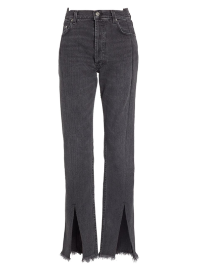 Shop Eb Denim Women's Straight-leg Split-hem Jeans In Grade School