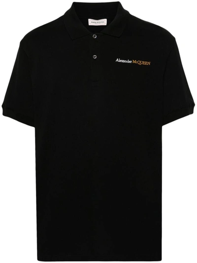 Shop Alexander Mcqueen Polo Shirt With Logo In Black