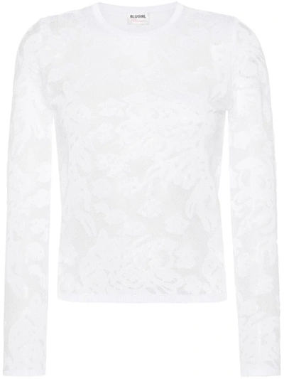 Shop Blumarine Lace Top In White