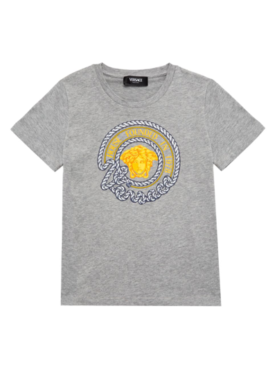 Shop Versace Little Boy's & Boy's Medusa T-shirt In Grey Multi