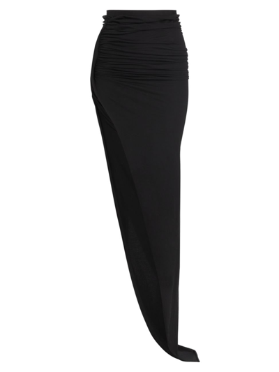 Shop Rick Owens Women's Edfu Asymmetric Maxi Skirt In Black