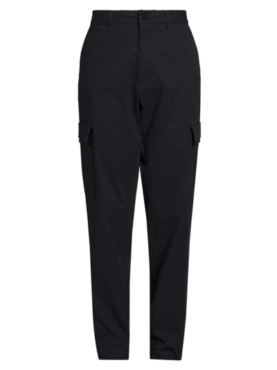 Shop Moncler Men's Cotton-blend Cargo Trousers In Black