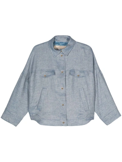 Shop Herno Pocket Detail Jacket In Blue