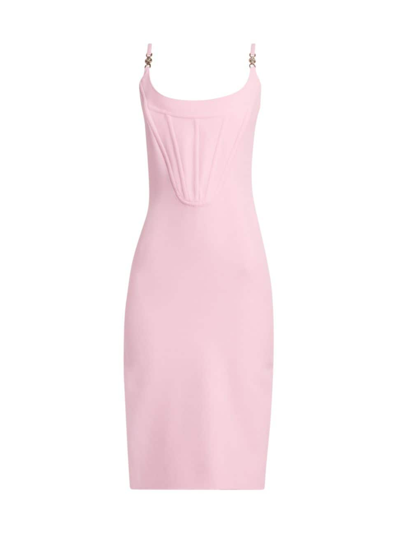 Shop Versace Women's Satin Sheath Dress In Pale Pink