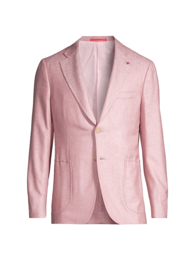 Shop Isaia Men's Capri Silk & Cashmere-blend Two-button Sport Coat In Pink