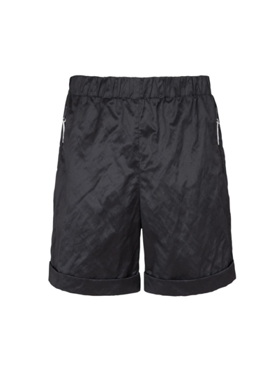 Shop Balmain Men's Main Lab Cotton-blend Elasticized Shorts In Black