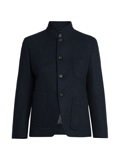 Shop Loro Piana Women's Spagna Cashmere-blend Jacket In Blue Grey