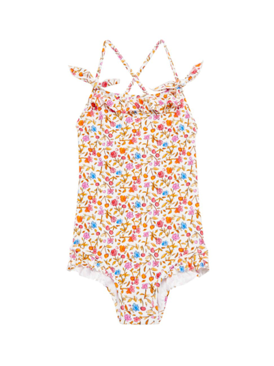 Shop Bonpoint Little Girl's & Girl's Floral Ruffle-trim Swimsuit
