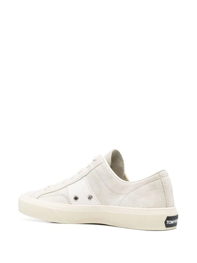 Shop Tom Ford - Lace-up Sneakers In Marble Cream