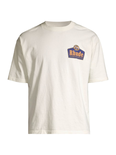 Shop Rhude Men's Grand Cru Graphic Cotton T-shirt In White