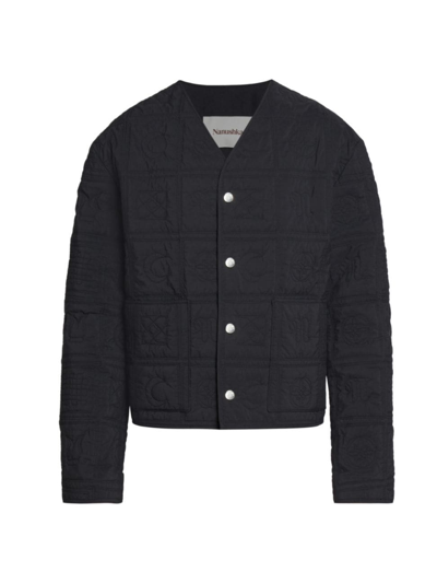 Shop Nanushka Men's Vico Quilted Jacket In Off Black