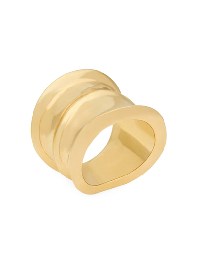 Shop Saint Laurent Women's Organic Ring In Metal In Gold