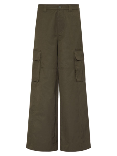 Shop Valentino Men's Nylon Cargo Pants In Olive
