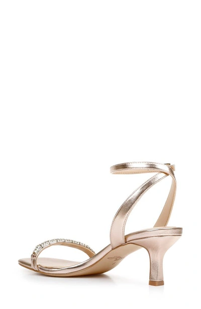 Shop Jewel Badgley Mischka Charisma Kitten Heel Ankle Strap Sandal In Rose Gold