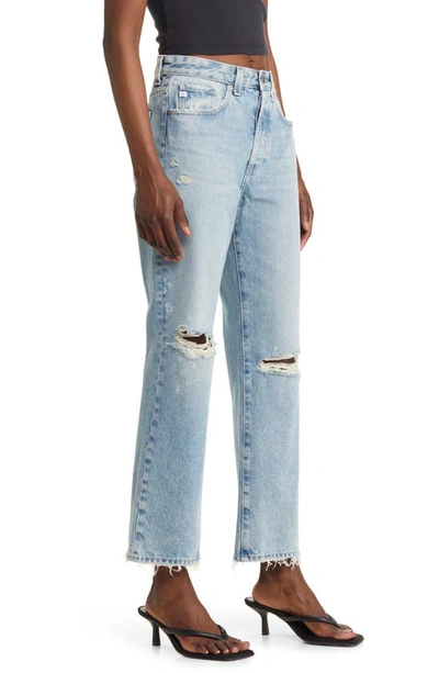 Ag Kinsley Ripped High Waist Ankle Flare Jeans In Idyllic Destructed