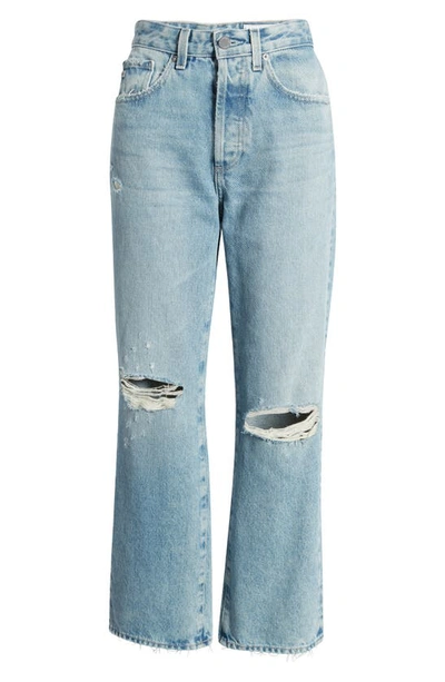 Ag Kinsley Ripped High Waist Ankle Flare Jeans In Idyllic Destructed