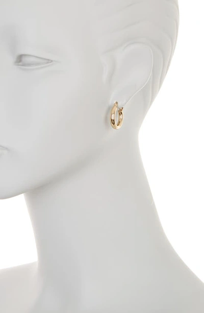 Shop Argento Vivo Sterling Silver Small Tube Hoop Earrings In Gold