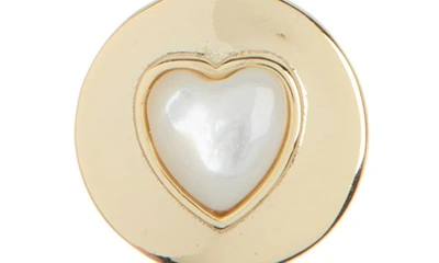 Shop Argento Vivo Sterling Silver Mother Of Pearl Heart Pendant Necklace In Gold