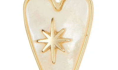 Shop Argento Vivo Sterling Silver North Star Mother Of Pearl & Cz Pendant Necklace In Gold