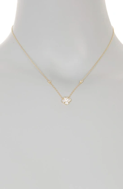 Argento Vivo Cubic Zirconia Flower Pendant Necklace In Gold