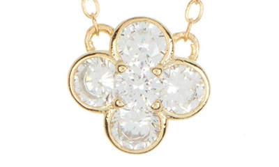 Argento Vivo Cubic Zirconia Flower Pendant Necklace In Gold