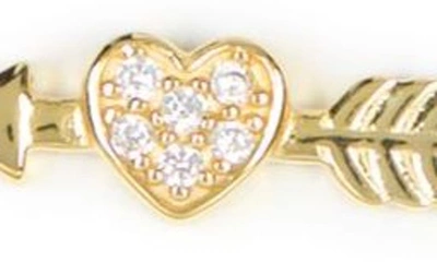Shop Argento Vivo Sterling Silver Heart & Arrow Bracelet In Gold