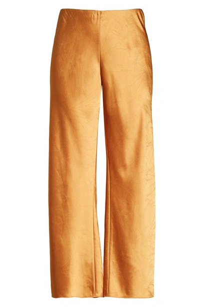 Vince Satin Bias Cut Pants In Burnt Orange