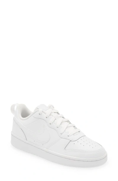 Shop Nike Kids' Court Borough Low Top Sneaker In White/ White