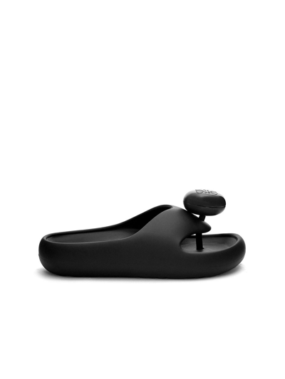 Shop Loewe Foam Rubber Slides In Black
