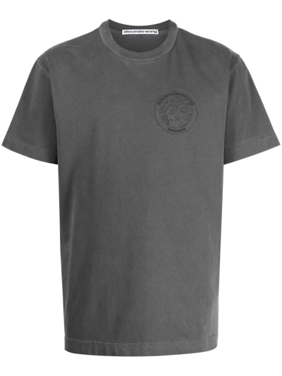 Shop Alexander Wang Liberty Jersey T-shirt In Grey