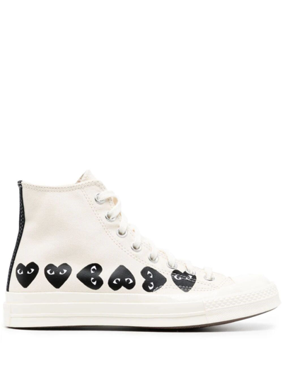 Shop Comme Des Garçons Converse Chuck Taylor 70 Multiheart Sneakers In White