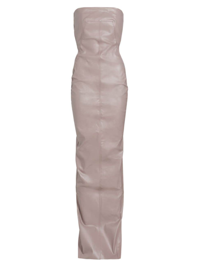 Shop Rick Owens Women's Strapless Coated Bustier Gown In Dusty Pink