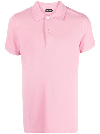 Shop Tom Ford Short-sleeved Polo Shirt In Pink & Purple