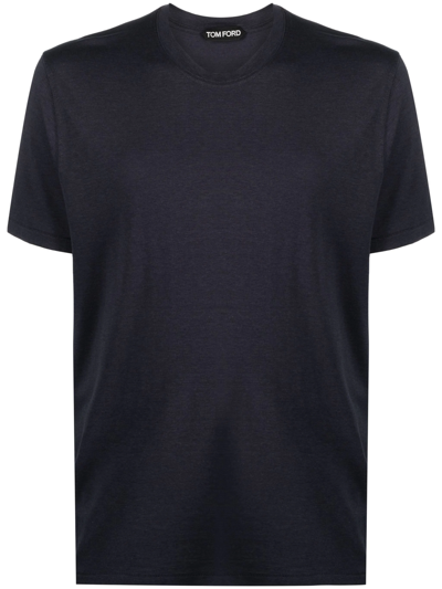 Shop Tom Ford Melange T-shirt In Blue