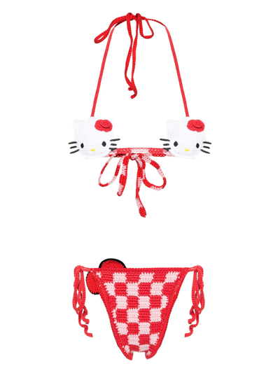 Shop Gcds Hello Kitty Crochet Bikini In Multicolour