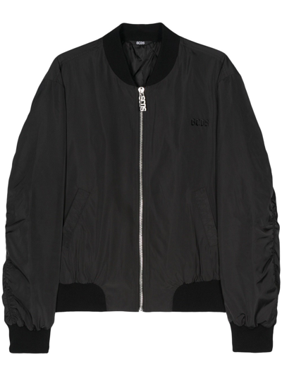 Shop Gcds Bomber Jacket With Embroidered Logo In Black