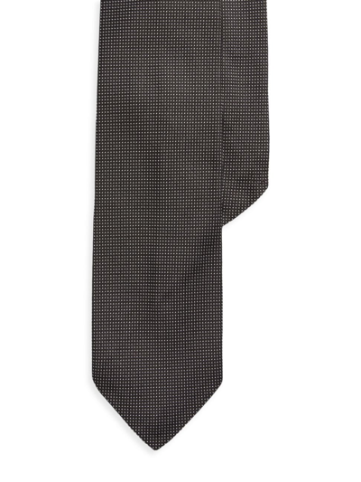 Shop Polo Ralph Lauren Men's Pin Dot Silk Tie In Black White