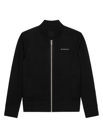 Shop Givenchy Men's Bomber Jacket In Wool In Black