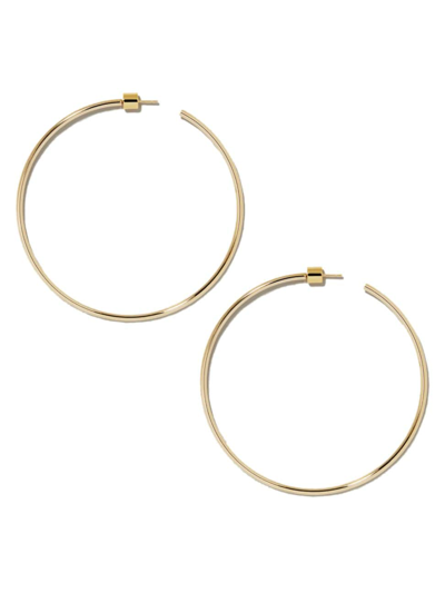 Shop Jennifer Fisher Women's Thread 14k Gold-plated Hoop Earrings In Yellow Gold