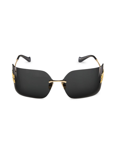 Shop Miu Miu Women's 80mm Shield Sunglasses In Gold Dark Grey