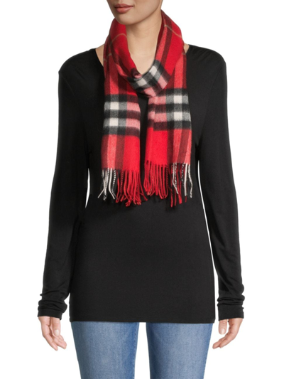 Shop Burberry Women's Giant Check Cashmere Scarf In Red