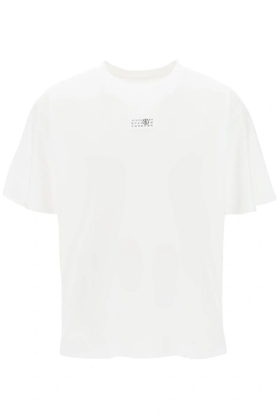 Shop Mm6 Maison Margiela T Shirt With Numeric Logo Label In White